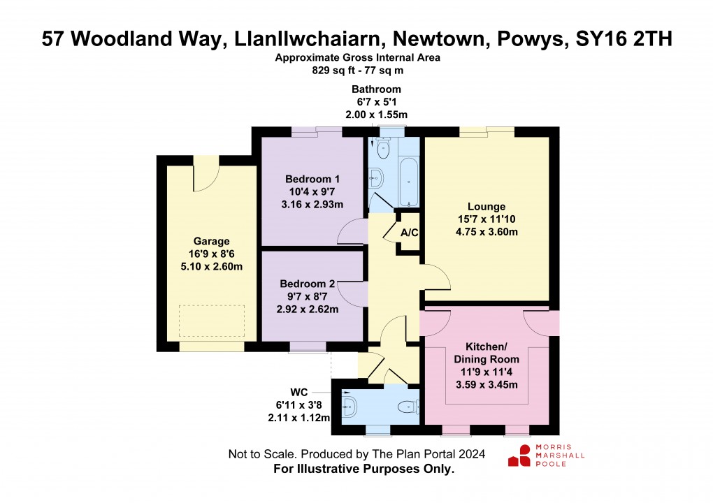 Floorplan for Woodland Way, Llanllwchaiarn, Newtown, Powys