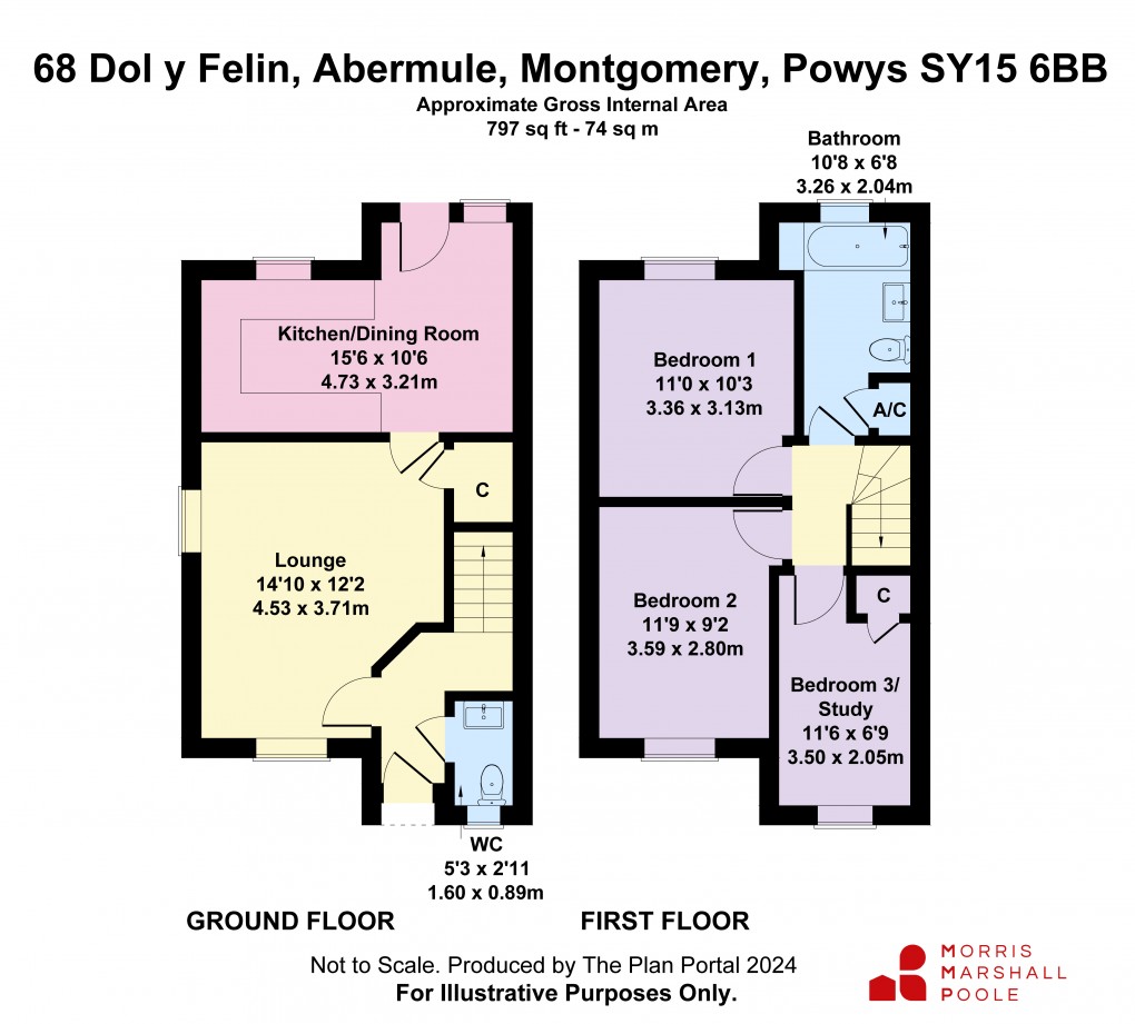 Floorplan for Dol Y Felin, Abermule, Montgomery, Powys