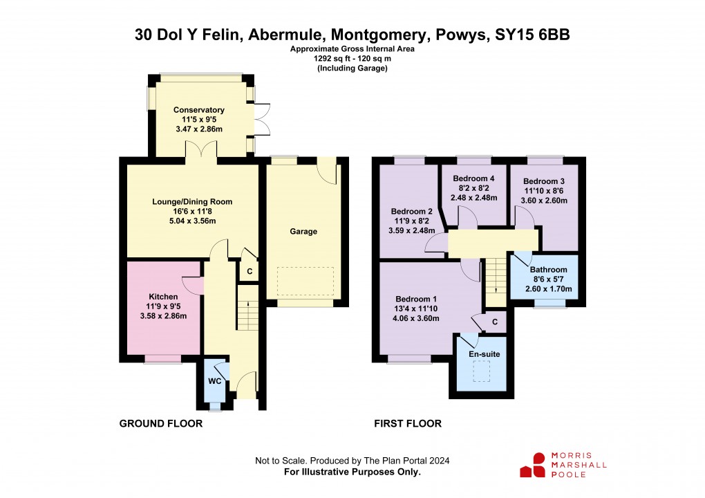 Floorplan for Dol Y Felin, Abermule, Montgomery, Powys