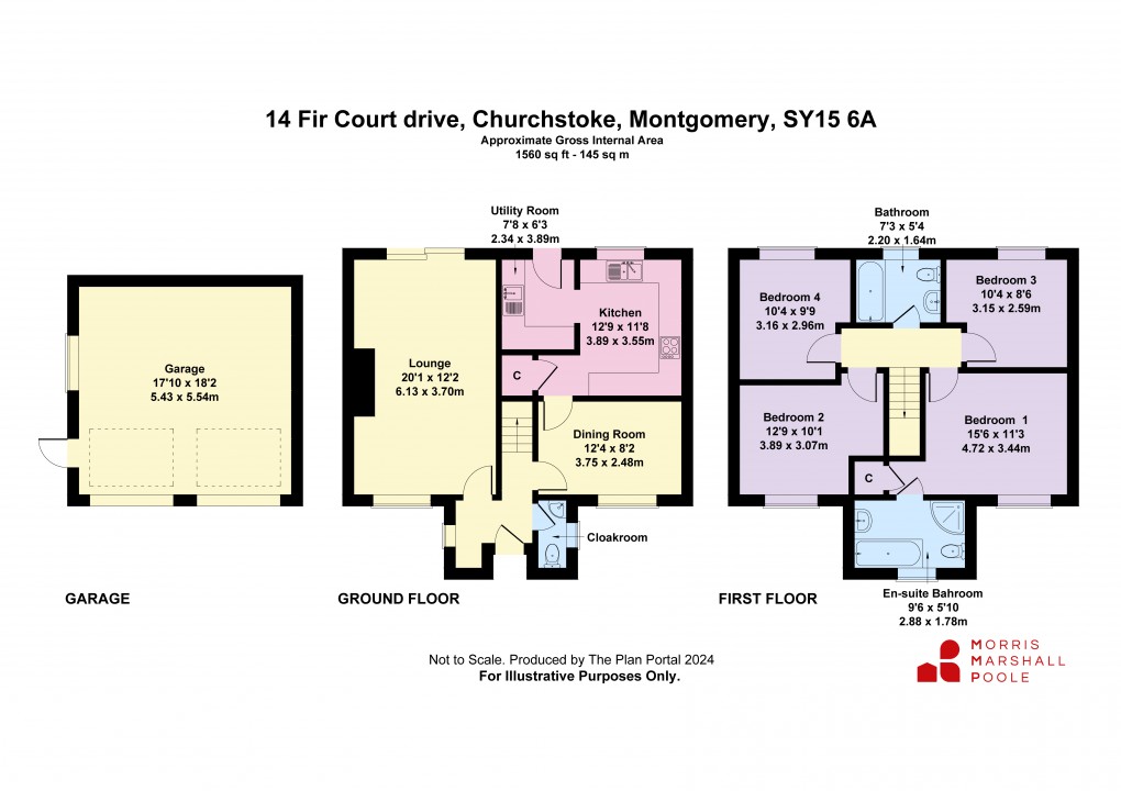 Floorplan for Fir Court Drive, Churchstoke, Montgomery, Powys