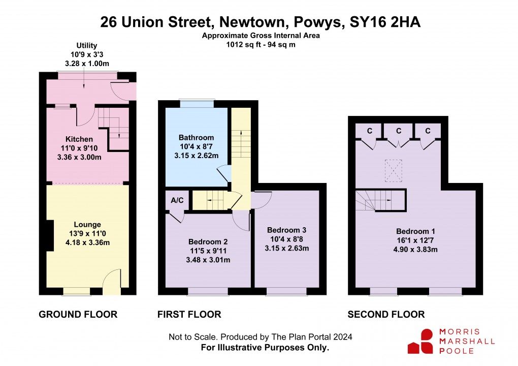Floorplan for Union Street, Newtown, Powys