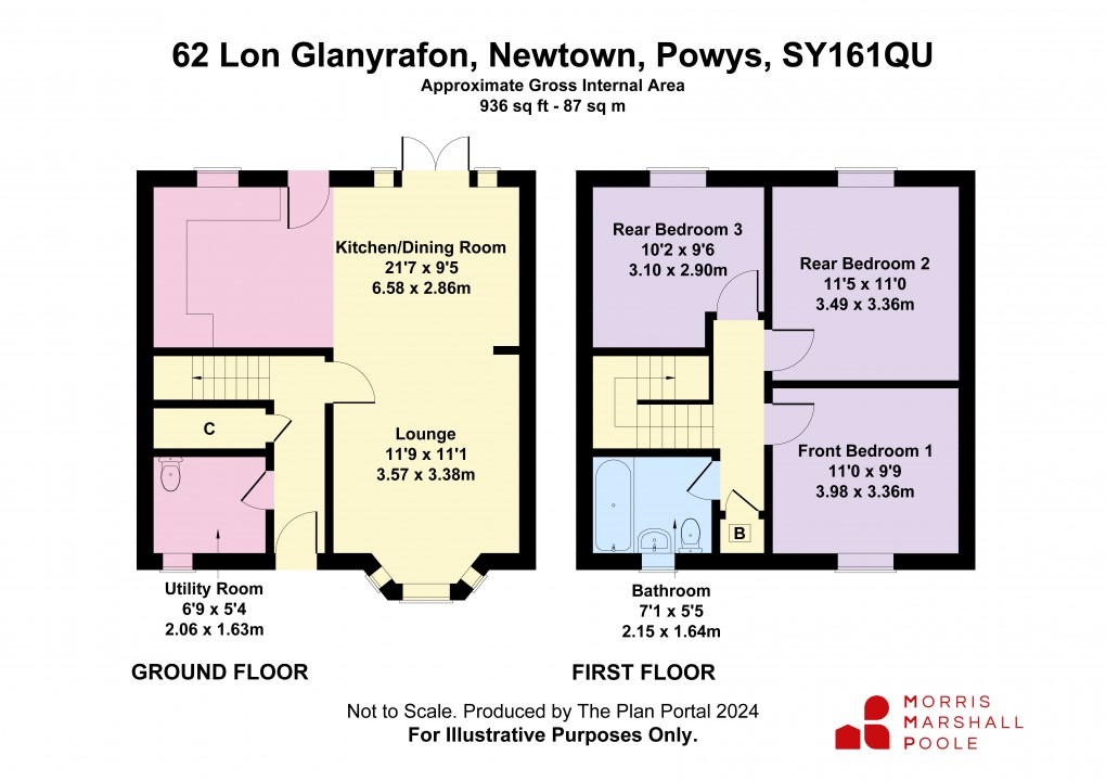 Floorplan for Lon Glanyrafon, Newtown, Powys