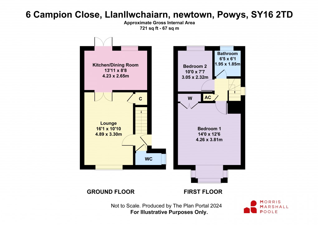 Floorplan for Campion Close, Llanllwchaiarn, Newtown, Powys