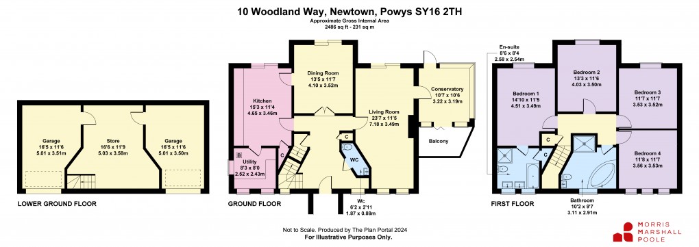 Floorplan for Woodland Way, Newtown, Powys