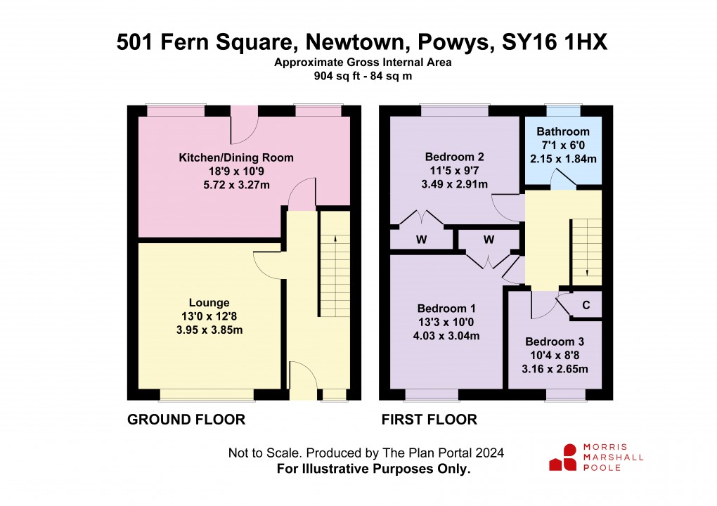 Floorplan for Fern Square, Newtown, Powys