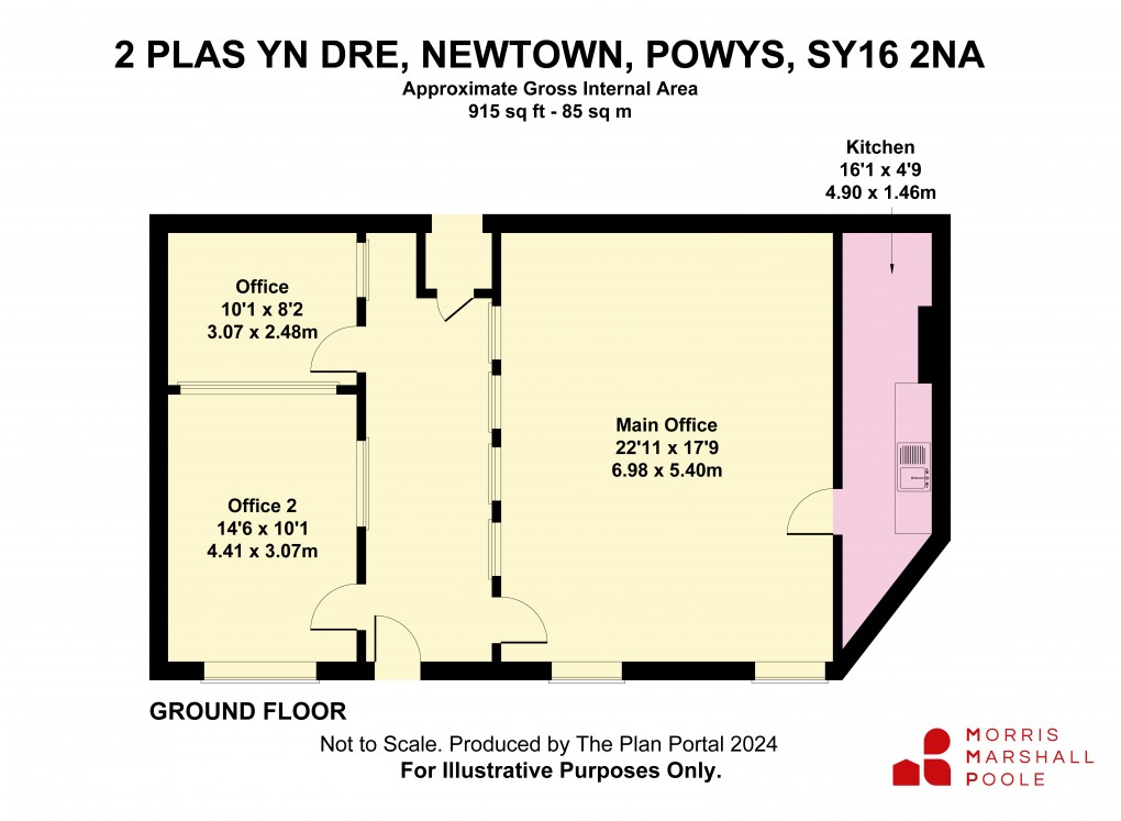 Floorplan for Plas Yn Dre, Broad Street, Newtown, Powys