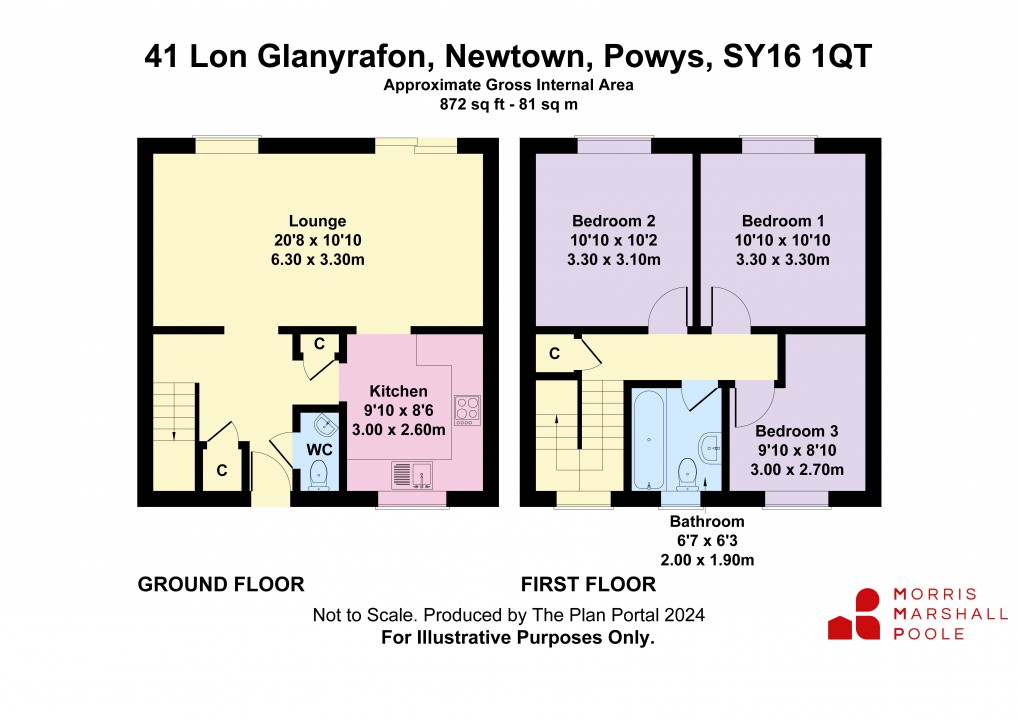 Floorplan for Lon Glanyrafon, Newtown, Powys