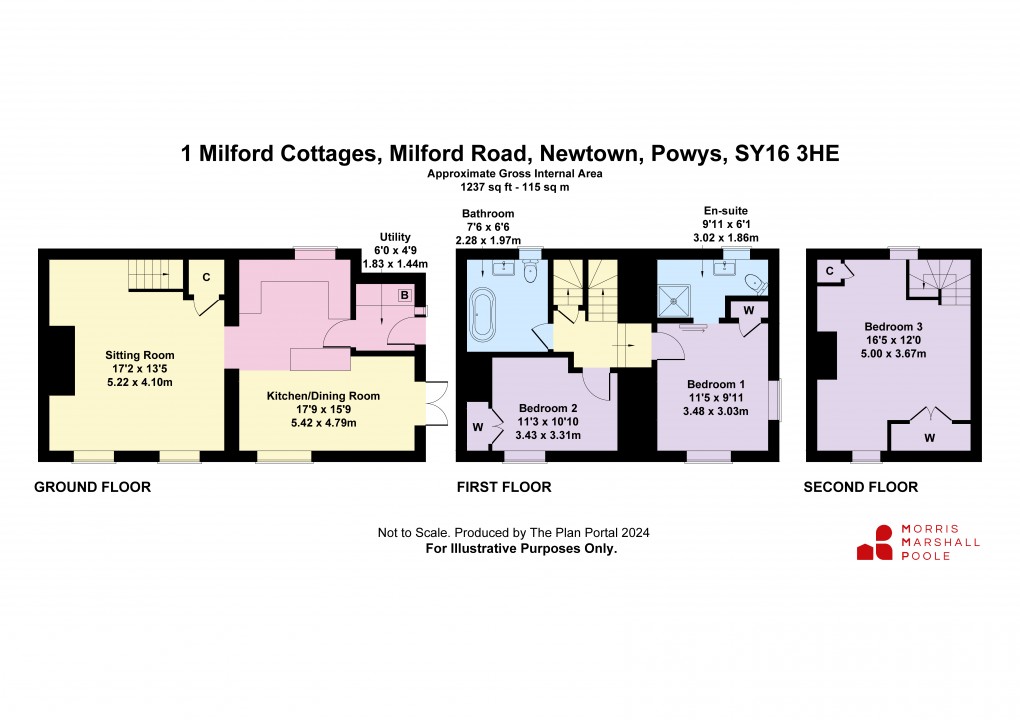 Floorplan for Milford Cottages, Milford Road, Newtown, Powys