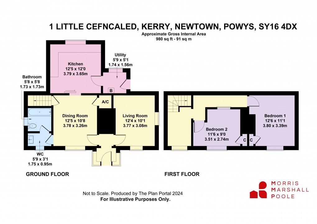 Floorplan for Little Cefncaled, Kerry, Newtown, Powys