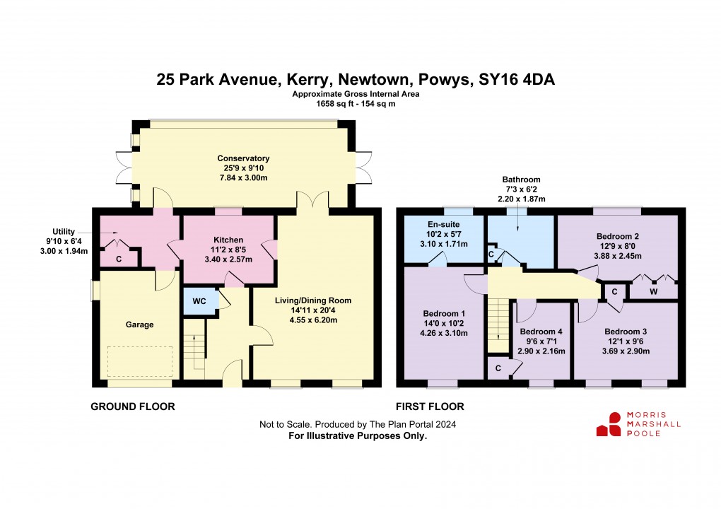 Floorplan for Park Avenue, Kerry, Newtown, Powys