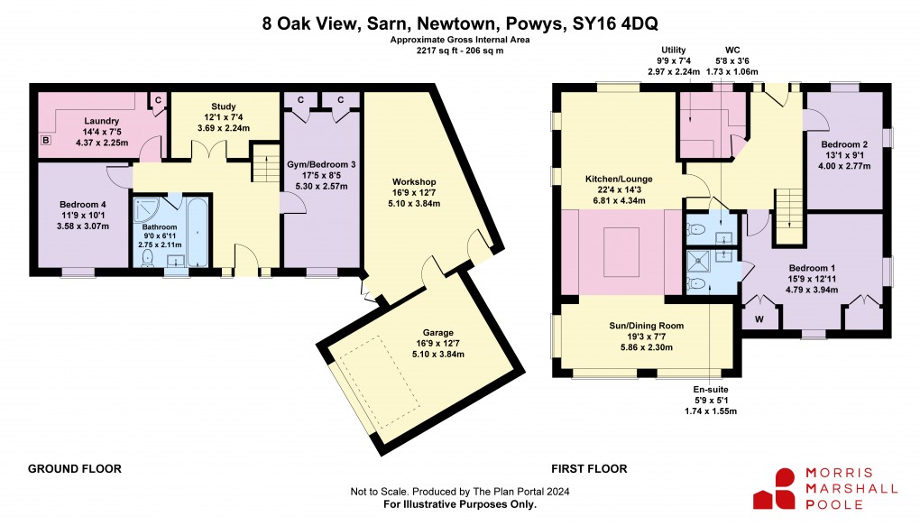 Floorplan for Oak View, Sarn, Newtown, Powys