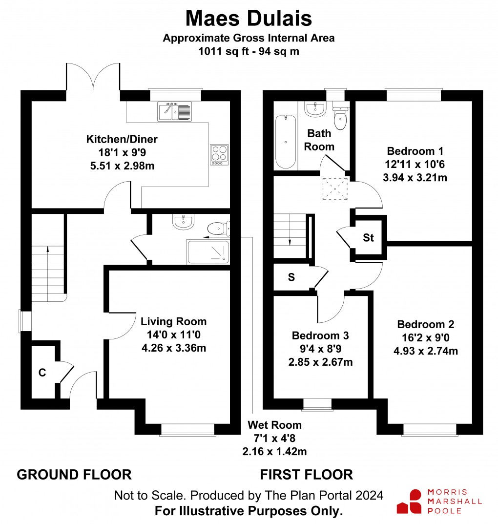 Floorplan for Maes Dulais, Llanidloes Road, Newtown, Powys