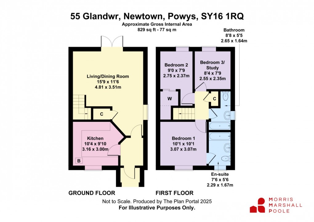 Floorplan for Glandwr, Newtown, Powys