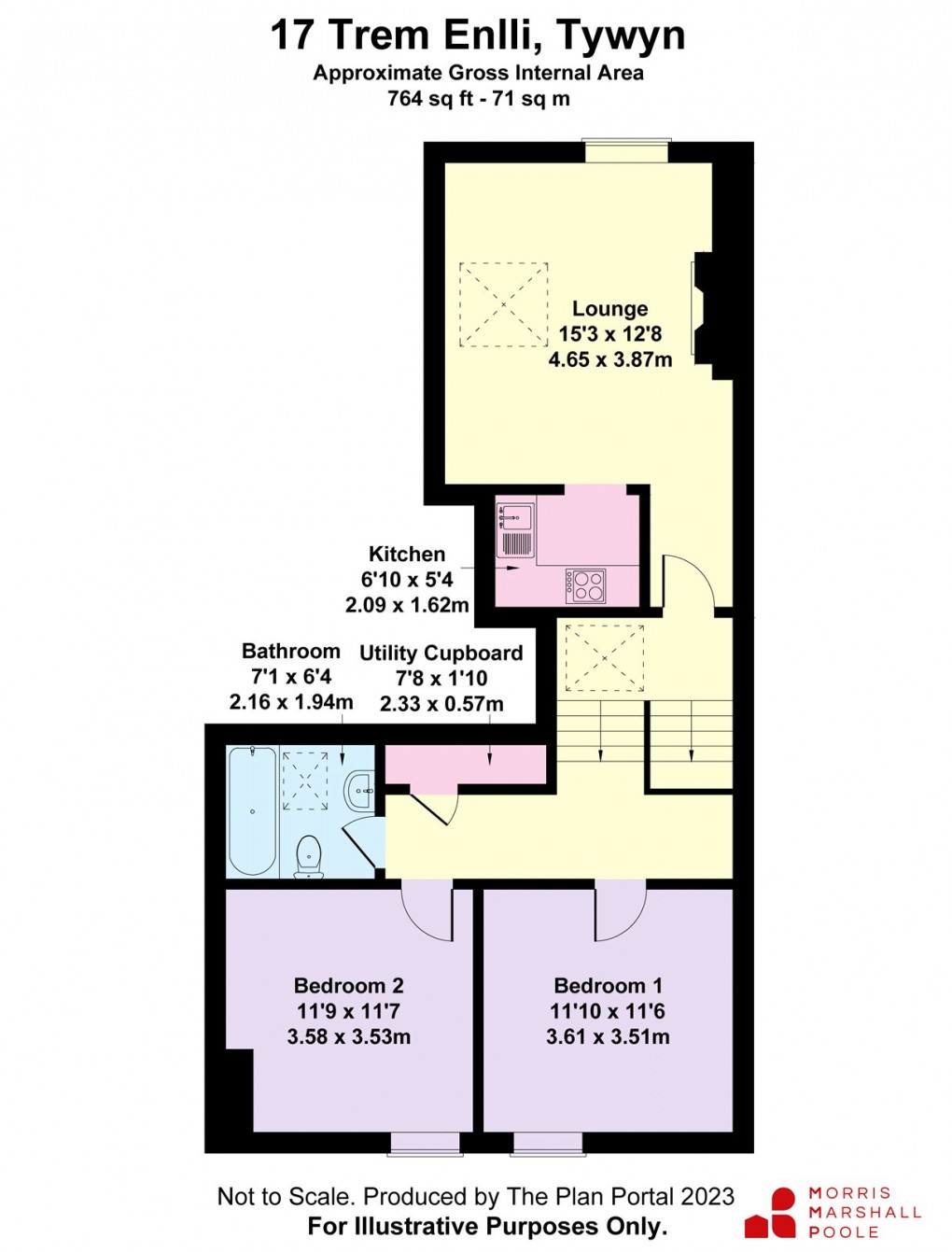 Floorplan for Trem Enlli, Tywyn, Gwynedd