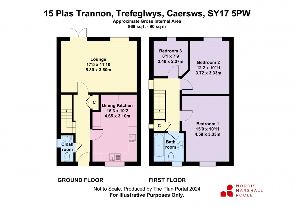 Floorplan for Plas Trannon, Trefeglwys, Caersws, Powys