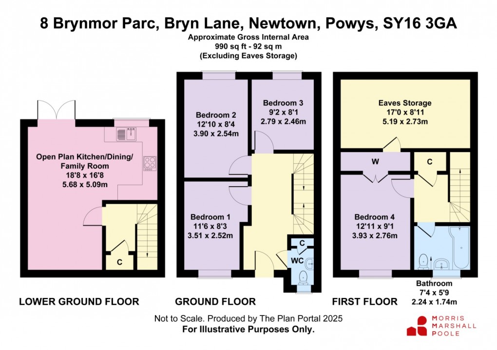 Floorplan for Brynmor Parc, Bryn Lane, Newtown, Powys