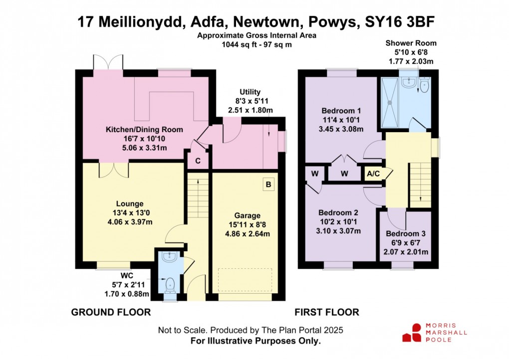 Floorplan for Meillionydd, Adfa, Newtown, Powys