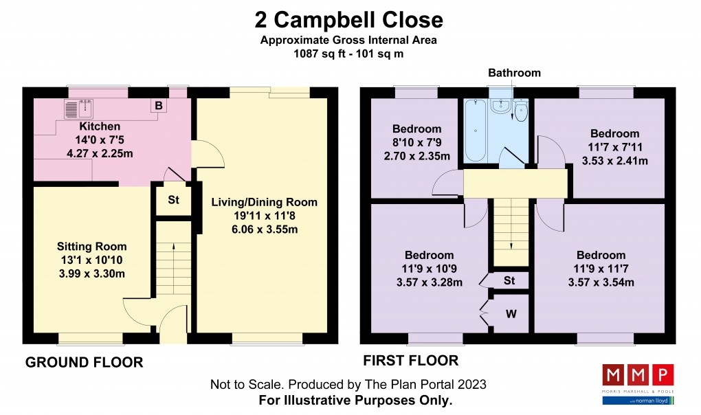 Floorplan for Campbell Close, Oswestry, Shropshire