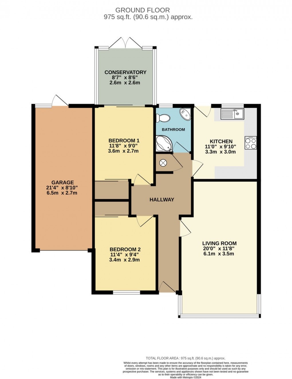 Floorplan for Birch Close, Four Crosses, Llanymynech, Powys