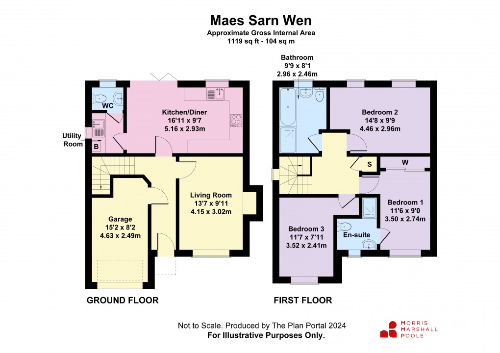 Floorplan for Maes Sarn Wen, Four Crosses, Llanymynech, Powys