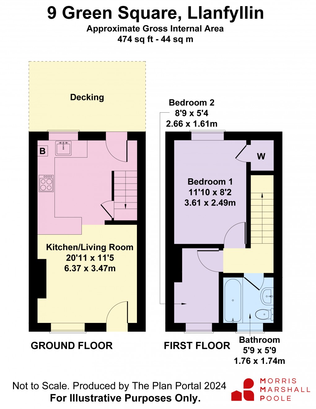 Floorplan for Green Square, High Street, Llanfyllin