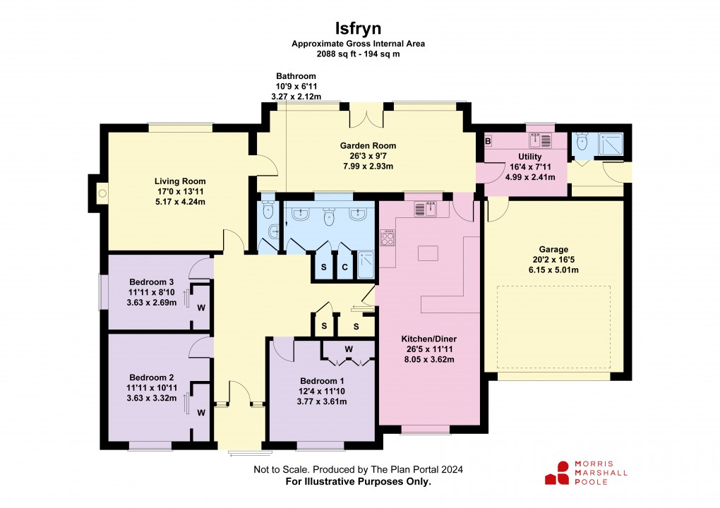 Floorplan for Coed Llan Lane, Llanfyllin, Powys