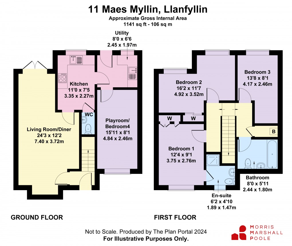 Floorplan for Maes Myllin, Llanfyllin, Powys