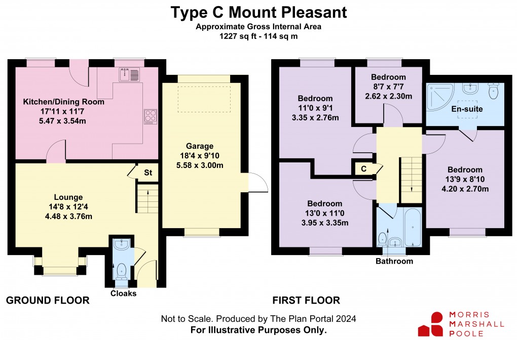 Floorplan for Plot 1, Ellesmere Road, St. Martins, Oswestry, Shropshire