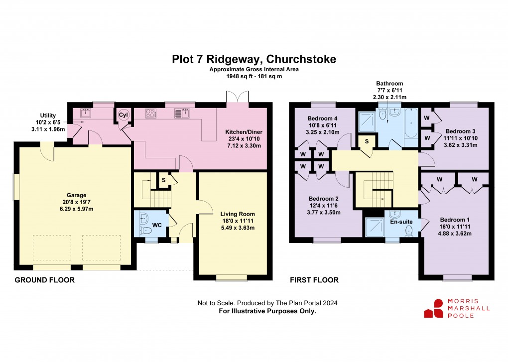 Floorplan for Ridgeway View, Churchstoke, Montgomery, Powys