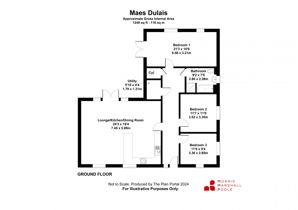 Floorplan for Maes Dulais, Llanidloes Road, Newtown, Powys