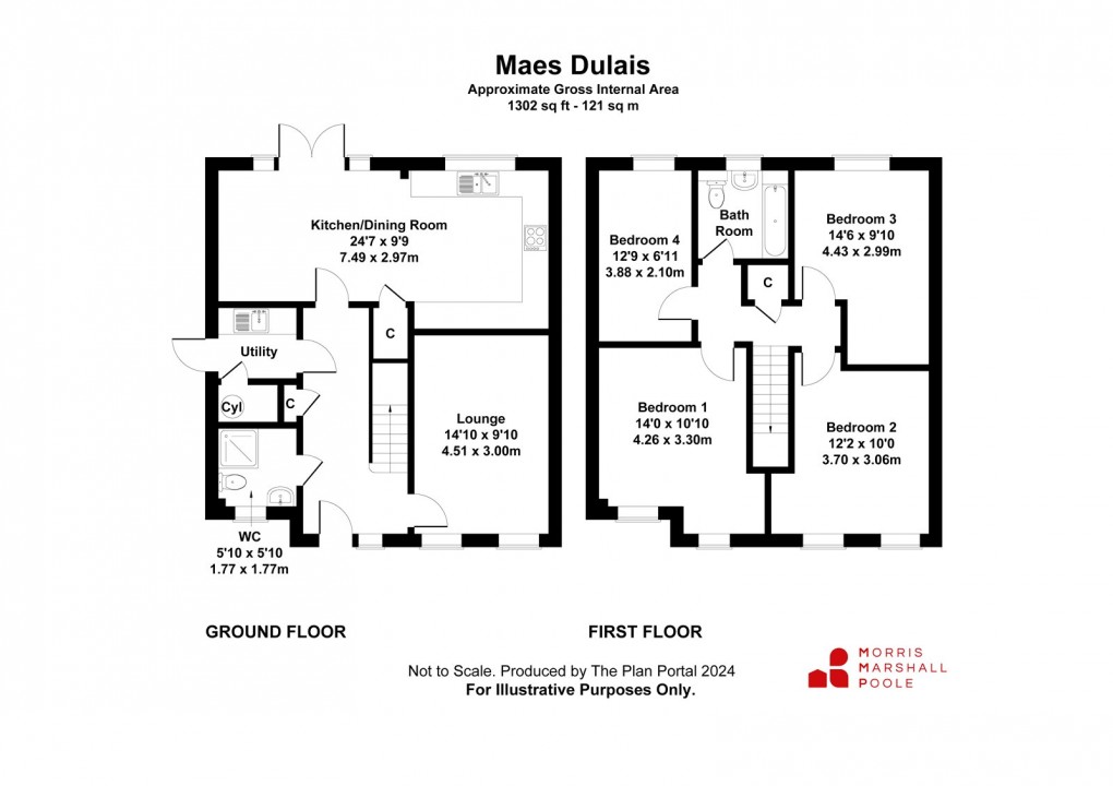 Floorplan for Maes Dulais, Llanidloes Road, Newtown, Powys