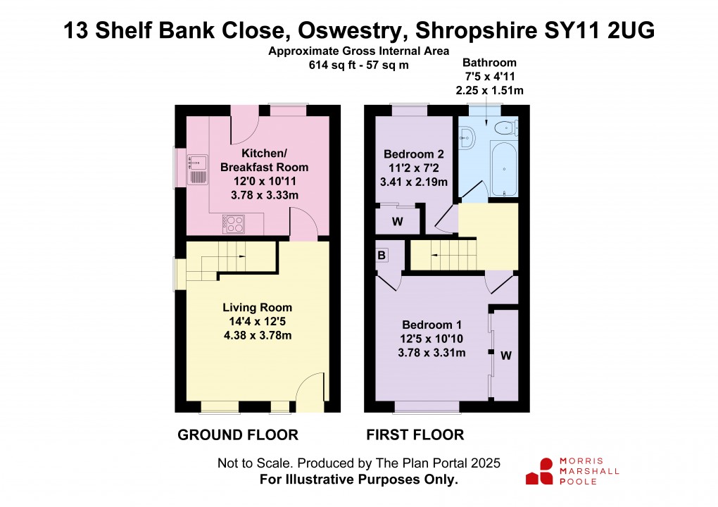 Floorplan for Shelf Bank Close, Oswestry, Shropshire