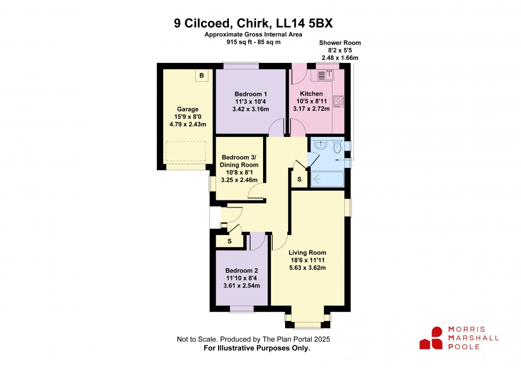 Floorplan for Cilcoed, Chirk, Wrexham