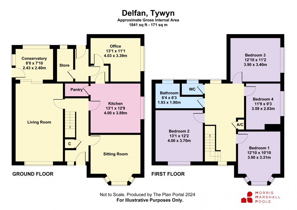 Floorplan for Tywyn, Gwynedd