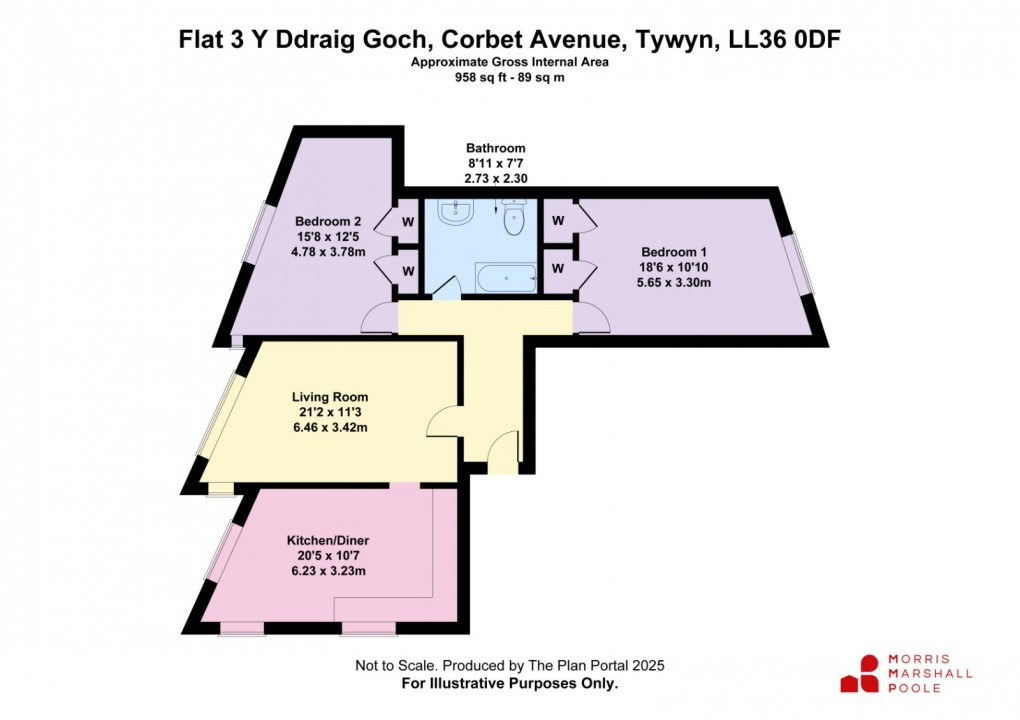 Floorplan for Y Ddraig Goch, Corbett Avenue, Tywyn, Gwynedd