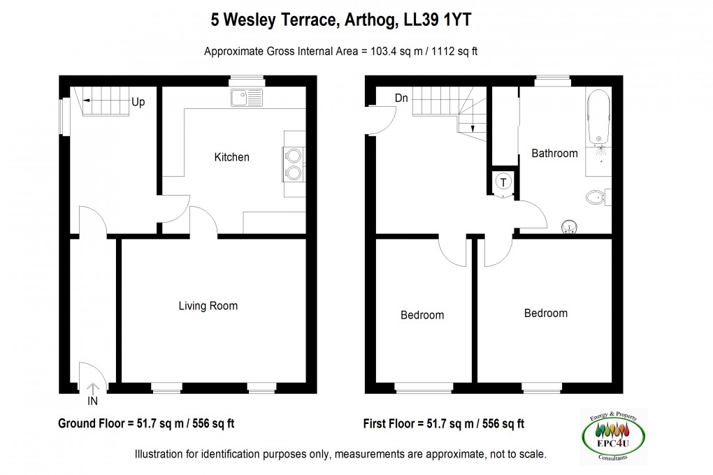 Floorplan for Wesley Terrace, Arthog, Gwynedd