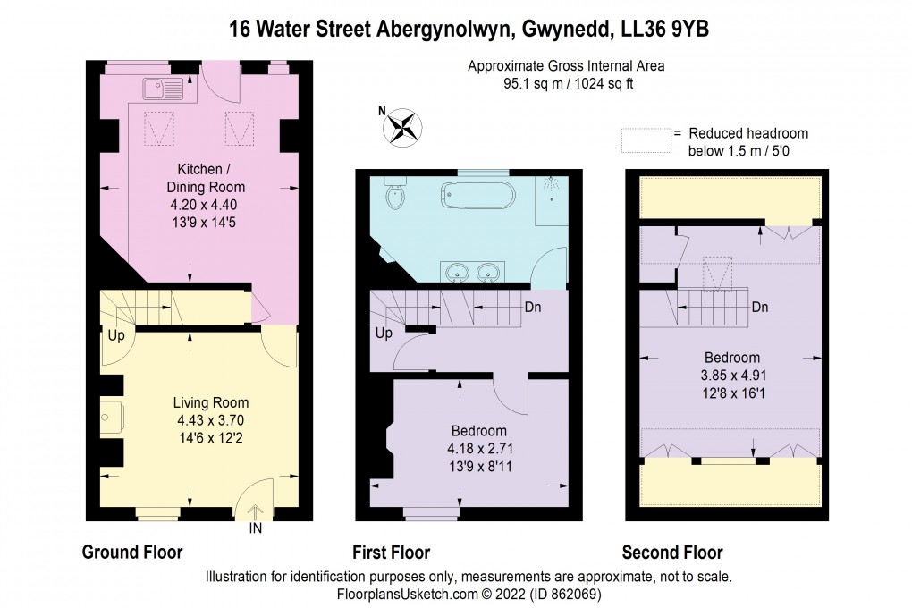 Floorplan for Water Street, Abergynolwyn, Tywyn, Gwynedd