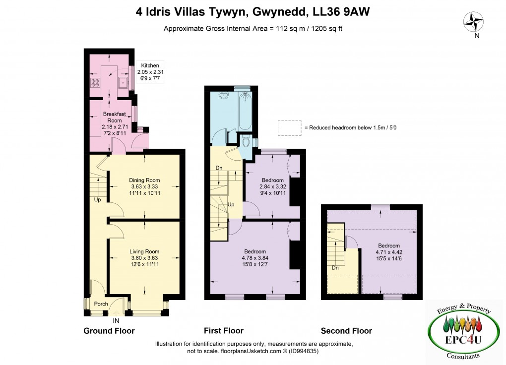 Floorplan for Idris Villas, Tywyn, Gwynedd