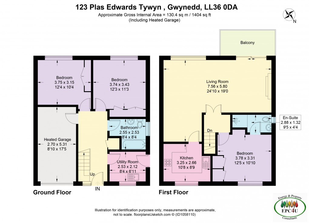 Floorplan for Plas Edwards, Tywyn, Gwynedd