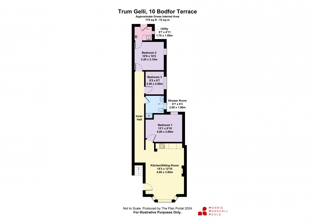 Floorplan for Bodfor Terrace, Aberdyfi, Gwynedd