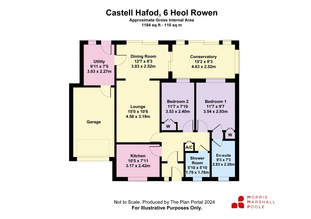 Floorplan for Heol Rowen, Fairbourne, Gwynedd
