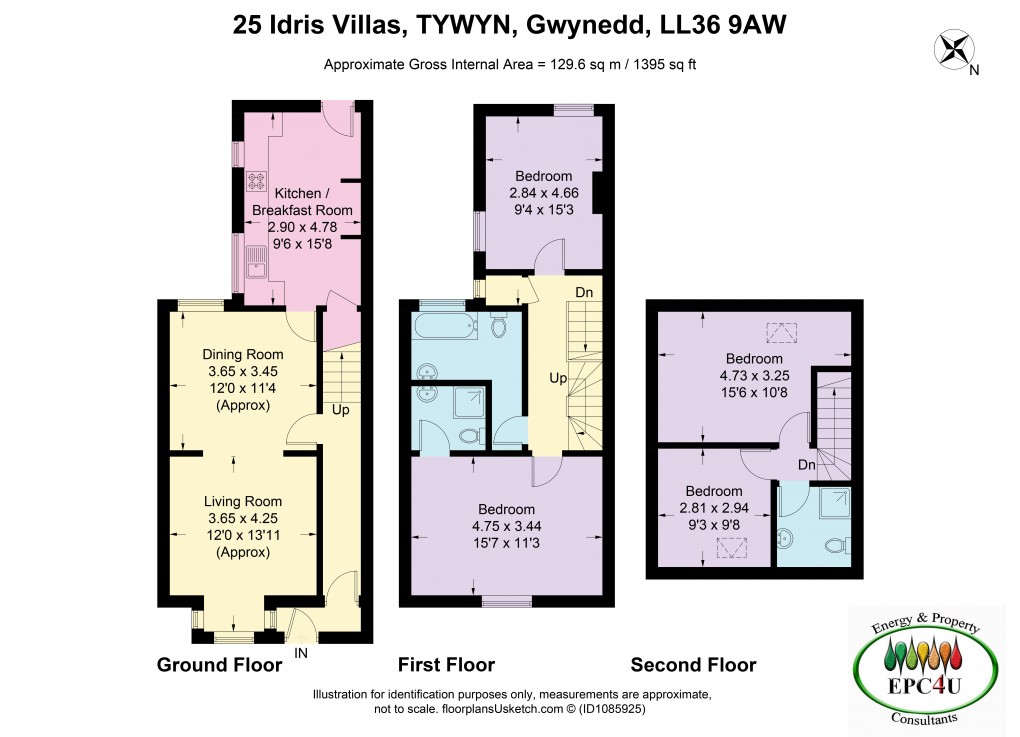 Floorplan for Idris Villas, Tywyn, Gwynedd