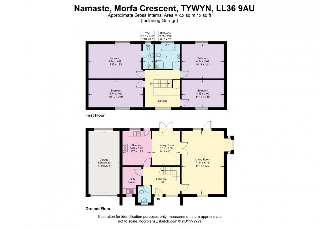 Floorplan for Morfa Crescent, Tywyn, Gwynedd