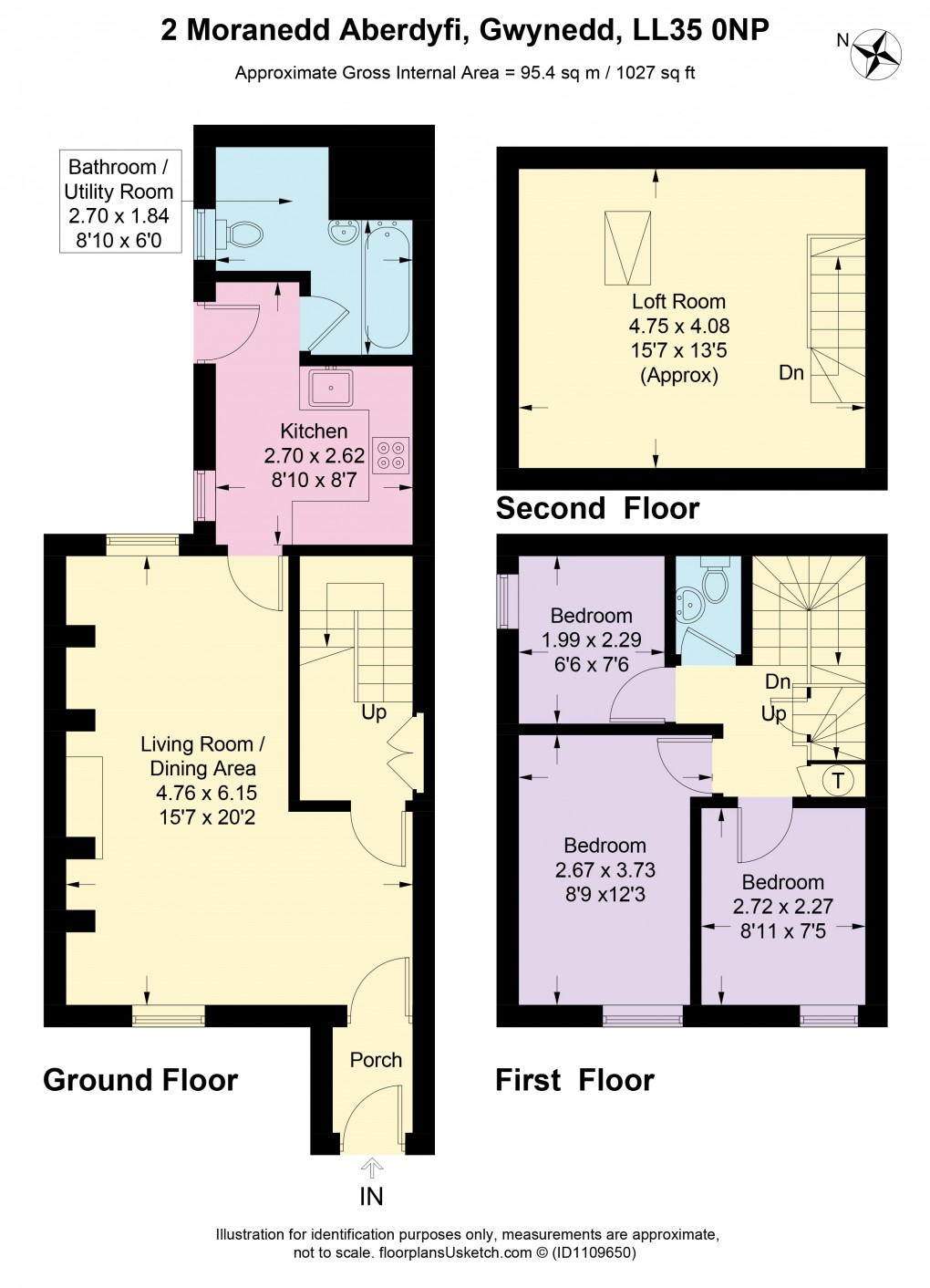 Floorplan for Moranedd, Aberdyfi, Gwynedd