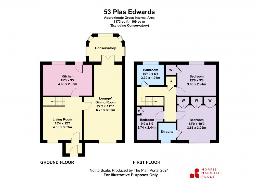 Floorplan for Plas Edwards, Tywyn, Gwynedd