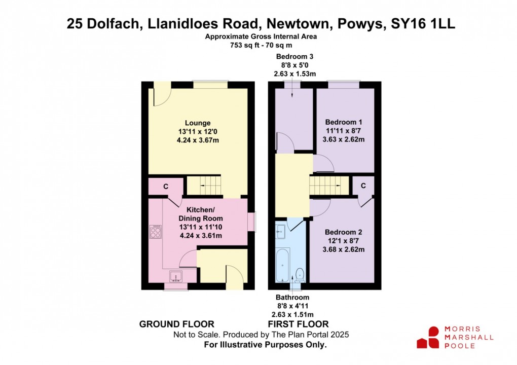 Floorplan for Dolfach, Llanidloes Road, Newtown, Powys