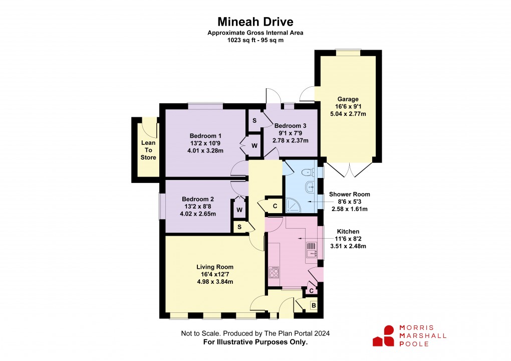 Floorplan for Mineah Drive, Guilsfield, Welshpool, Powys