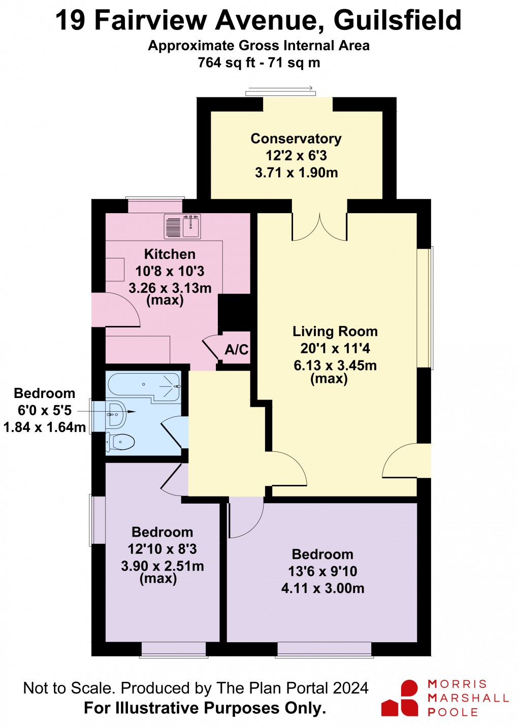 Floorplan for Fairview Avenue, Guilsfield, Welshpool, Powys