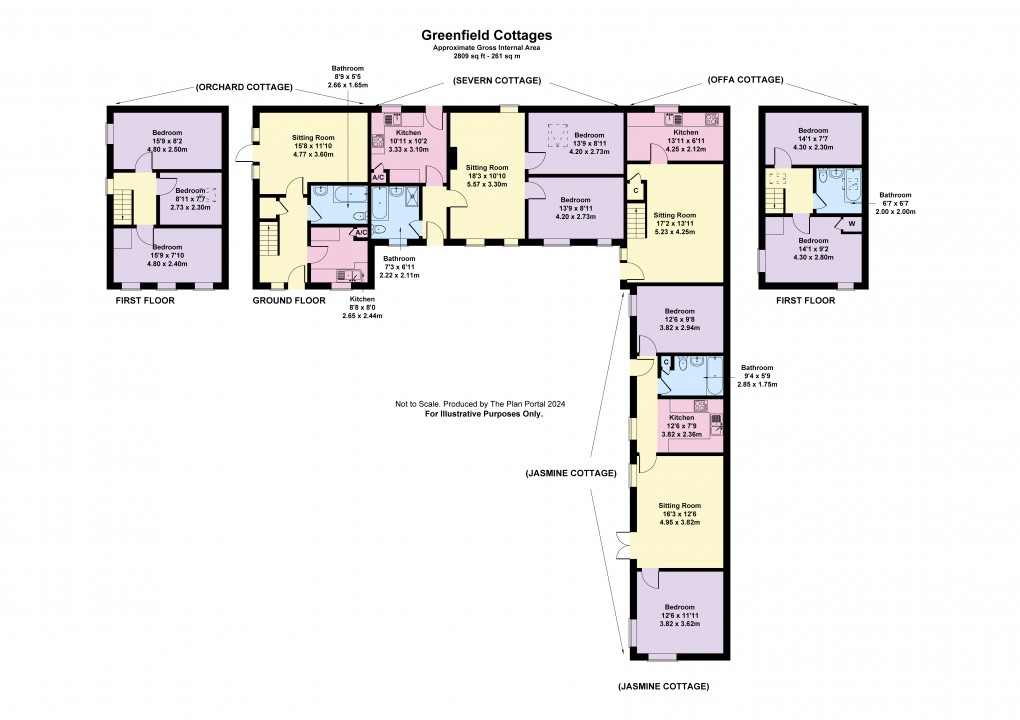 Floorplan for Breidden Cottage and Greenfield Cottages, Four Crosses, Llanymynech, Powys