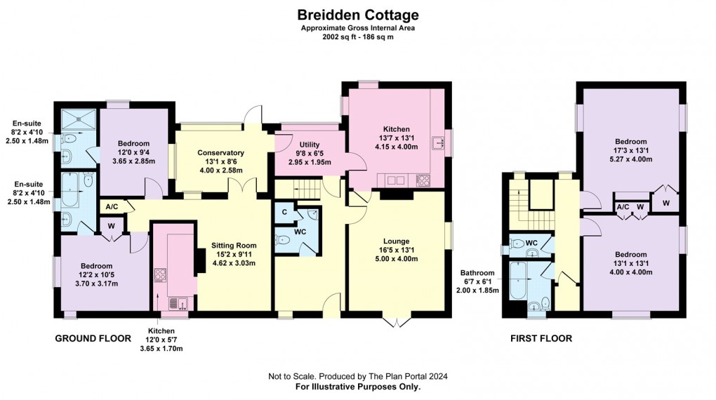 Floorplan for Breidden Cottage and Greenfield Cottages, Four Crosses, Llanymynech, Powys